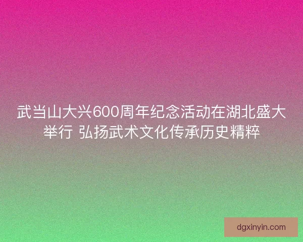 武当山大兴600周年纪念活动在湖北盛大举行 弘扬武术文化传承历史精粹