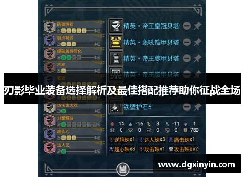 刃影毕业装备选择解析及最佳搭配推荐助你征战全场